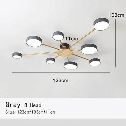 Manon Nordic Macaron Multi-Arm Ceiling Light