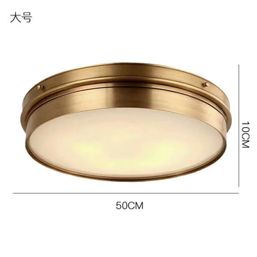 Geneviève Brass Glass Ceiling Light Modern Flush Mount