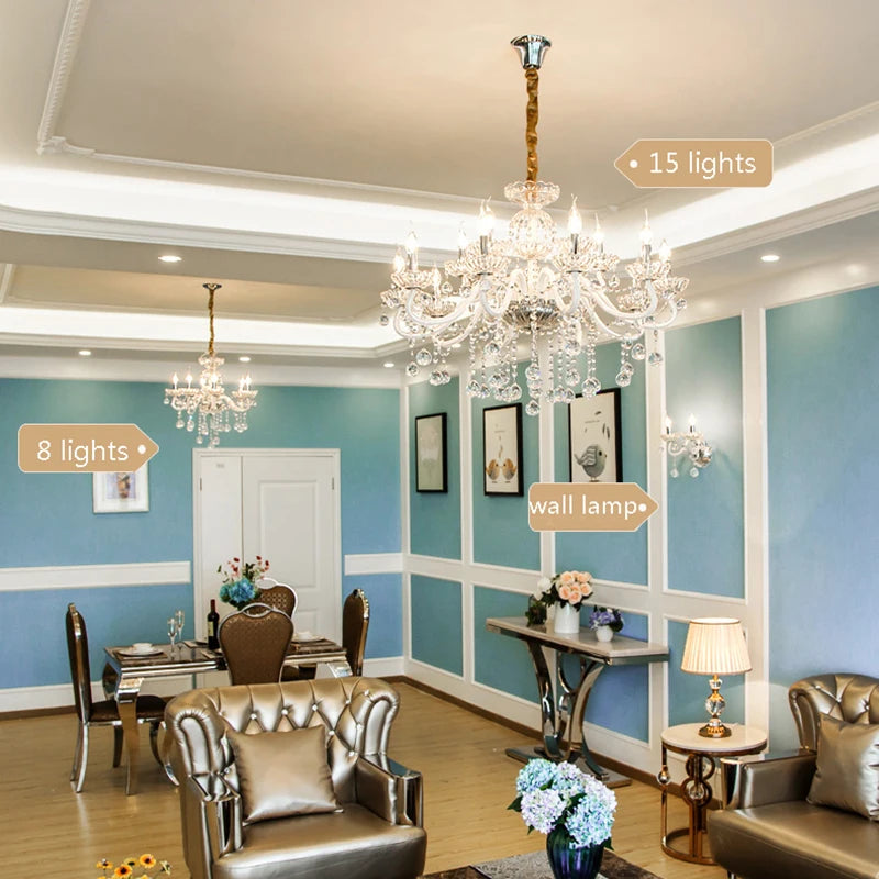 Moderner Kristall-Kerzen-Kronleuchter für Schlafzimmer und Restaurant
