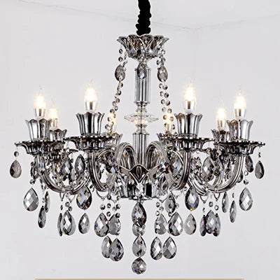 Modern Candle Crystal Chandelier Light for Living Room and Bedroom