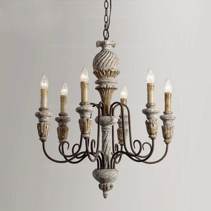 Colette Rustic White Wooden Chandelier for Elegant Interiors