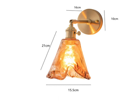 Claire Amber Glass Wall Lamp Japanese Modern