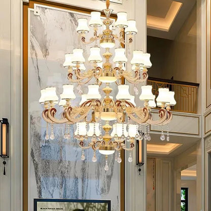 Großer Kristallkronleuchter für Duplex-Villen und Hotellobbys