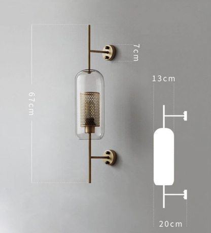 Camille Honeycomb Glass & Metal Sconce Light