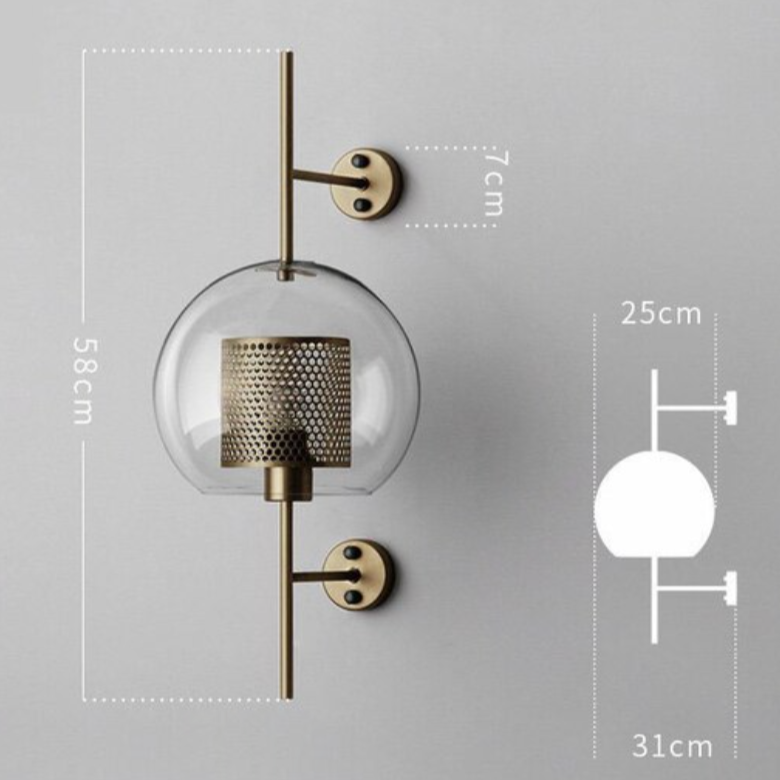 Camille Honeycomb Glass & Metal Sconce Light