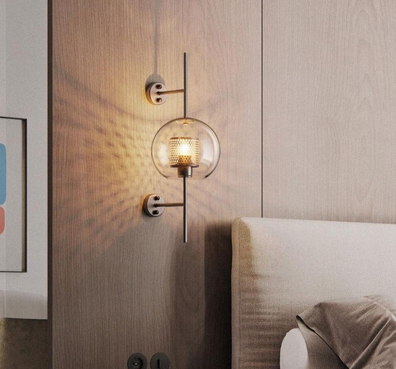 Camille Honeycomb Glass & Metal Sconce Light