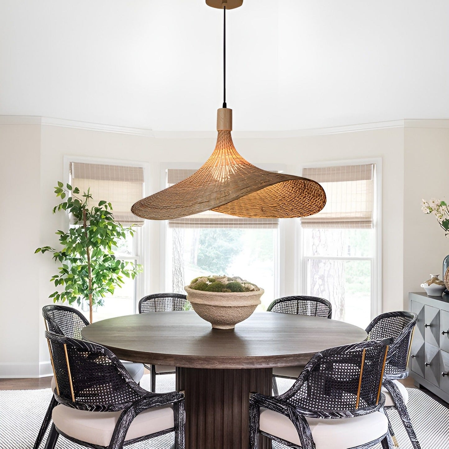 Amélie Woven Bamboo Pendant Light