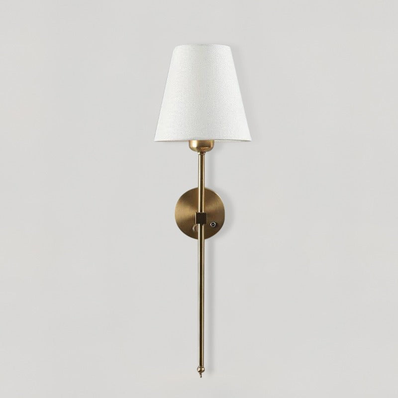 Lucienne Fabric Shade Wall Lamp with Modern Linear Design