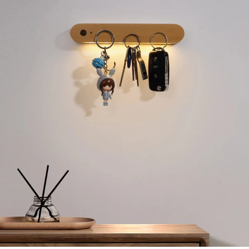 Élise IllumiKey Magnetischer Schlüsselhalter aus Holz mit LED-Nachtlicht
