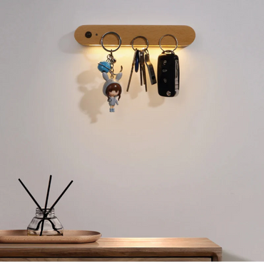 Élise IllumiKey Magnetischer Schlüsselhalter aus Holz mit LED-Nachtlicht