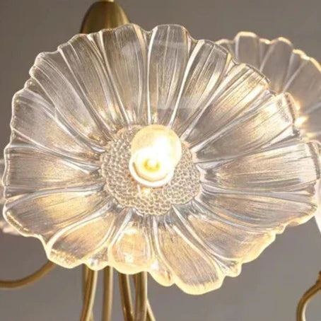 Amélie Glas Messing LED Kronleuchter Bloom Style Hängeleuchte