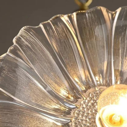Amélie Glas Messing LED Kronleuchter Bloom Style Hängeleuchte