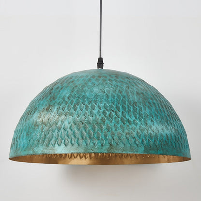 Élise Industrial Gleamer Teal Brass Pendant Light