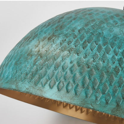 Élise Industrial Gleamer Teal Brass Pendant Light
