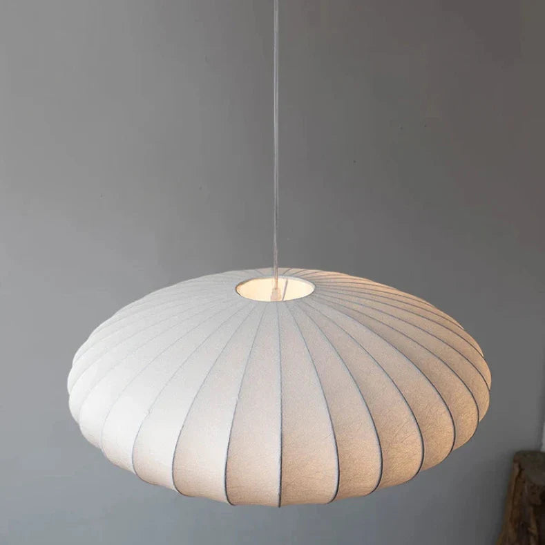 Sophie Japanische Seiden-Pendelleuchte Weiße Stoffdeckenlampe