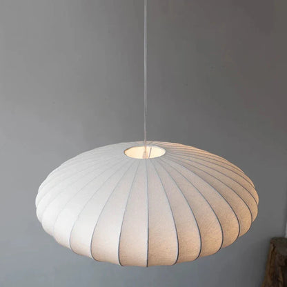 Sophie Japanische Seiden-Pendelleuchte Weiße Stoffdeckenlampe