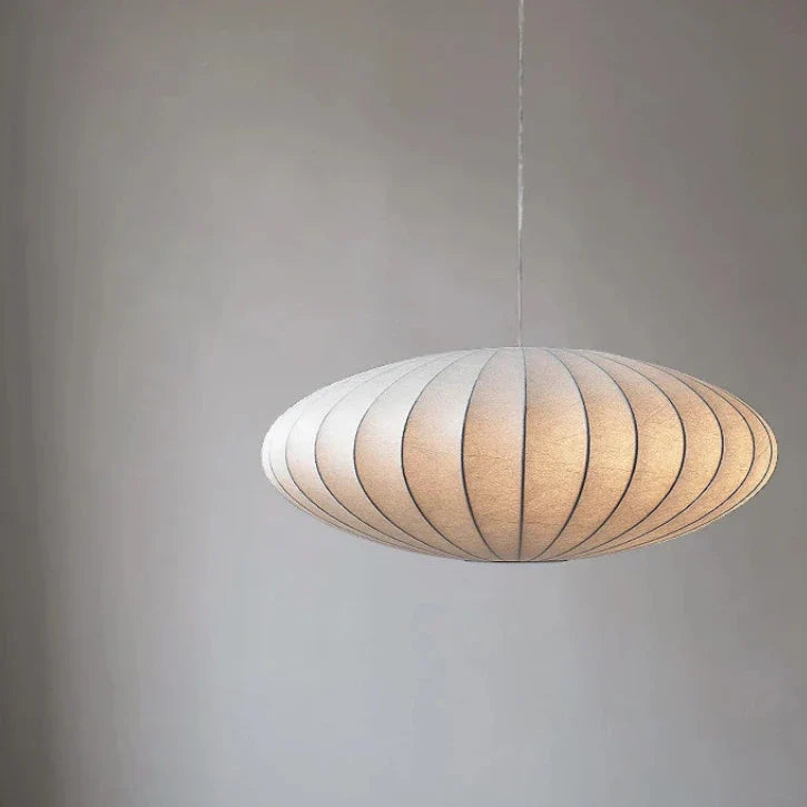 Sophie Japanische Seiden-Pendelleuchte Weiße Stoffdeckenlampe