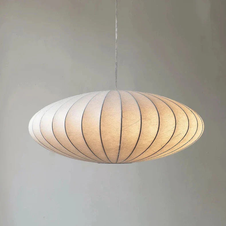 Sophie Japanische Seiden-Pendelleuchte Weiße Stoffdeckenlampe