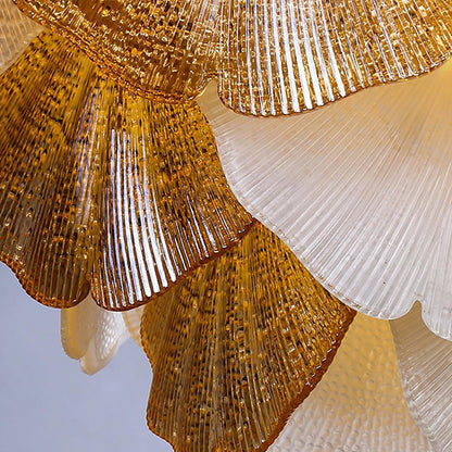 Isabelle Ginkgo Glasblatt-Kronleuchter