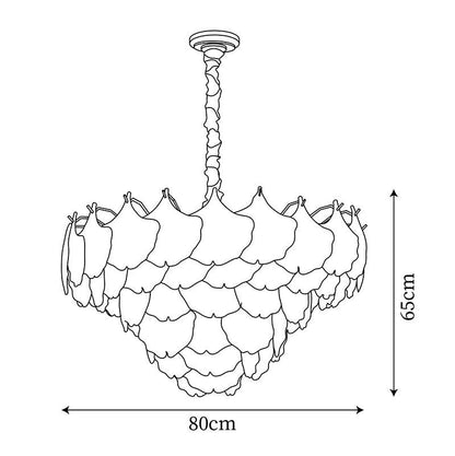 Isabelle Ginkgo Glasblatt-Kronleuchter