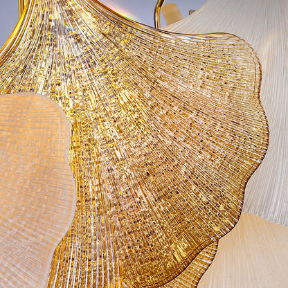 Isabelle Ginkgo Glasblatt-Kronleuchter