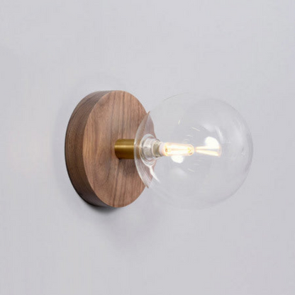 Élise Nordic Wood Glass Wall Lamp