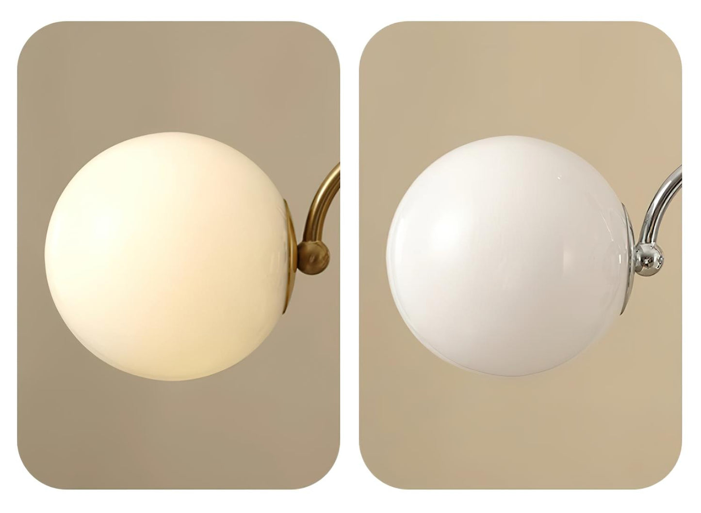 Margaux Chandelier, Opalglasschirme mit Holz- und Metallrahmen