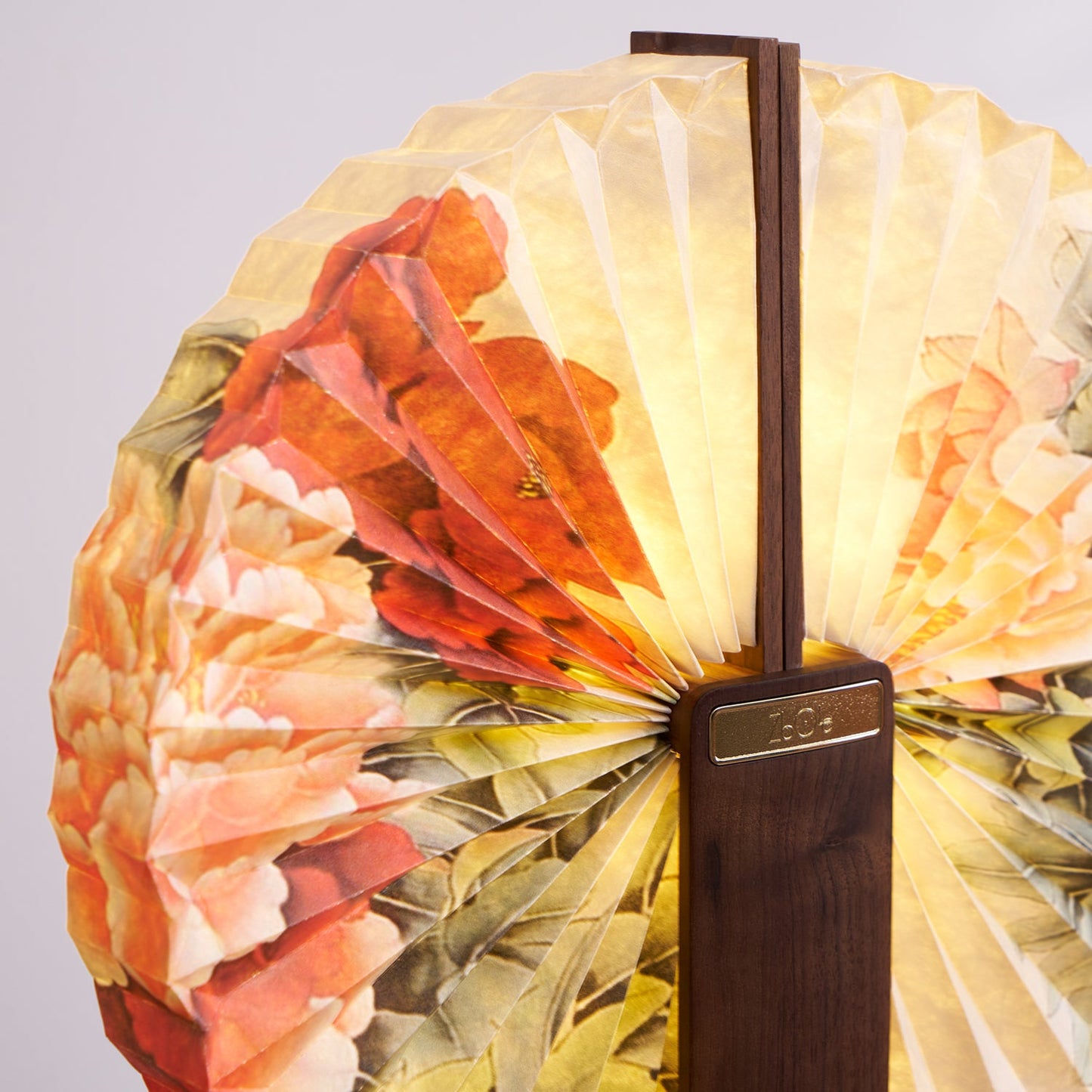 Sophie Foldable Paper LED Table Lamp with Wooden Base