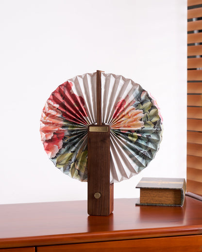 Sophie Foldable Paper LED Table Lamp with Wooden Base