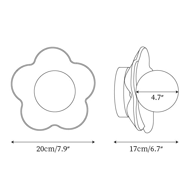 Camille La Fleur Wandleuchte mit Harzblütenschirm