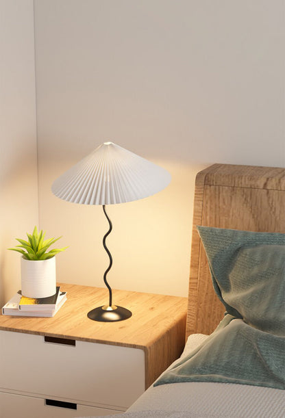 Sophie Lala Luxe Curve Table & Floor Lamp Pleated Textile Light