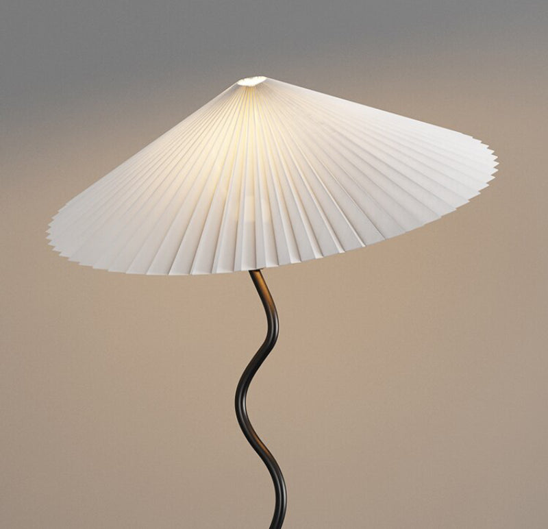 Sophie Lala Luxe Curve Table & Floor Lamp Pleated Textile Light