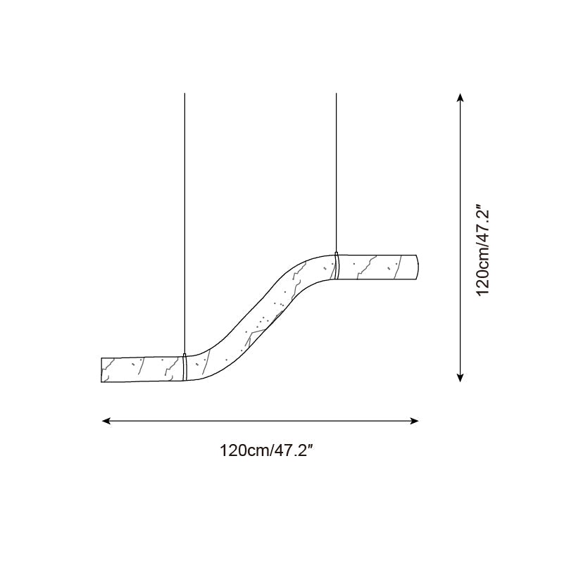 Isabelle Alabaster Chandelier, Sculptural Curved Design with Integrated LEDs