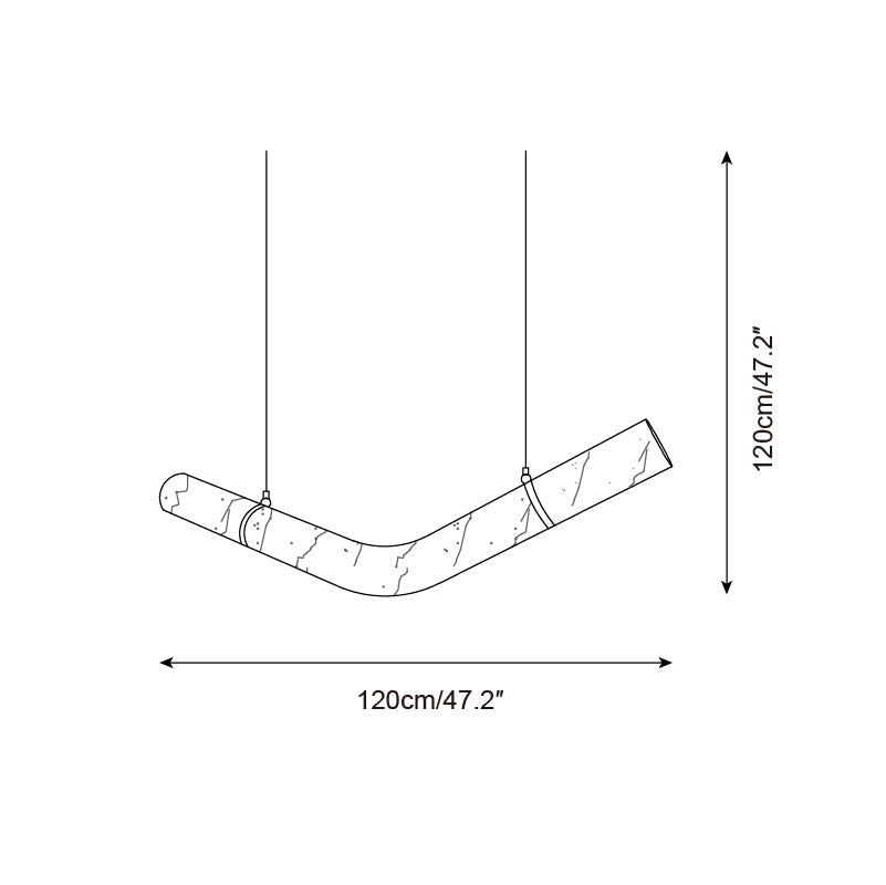 Isabelle Alabaster Chandelier, Sculptural Curved Design with Integrated LEDs