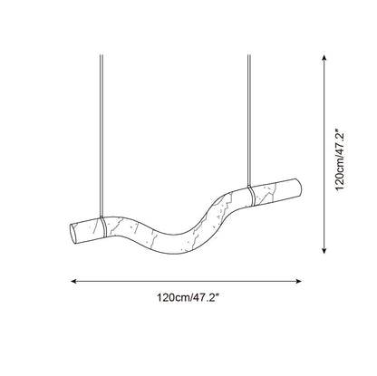 Isabelle Alabaster Chandelier, Sculptural Curved Design with Integrated LEDs
