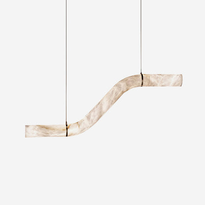 Isabelle Alabaster Chandelier, Sculptural Curved Design with Integrated LEDs