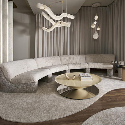 Isabelle Alabaster Chandelier, Sculptural Curved Design with Integrated LEDs