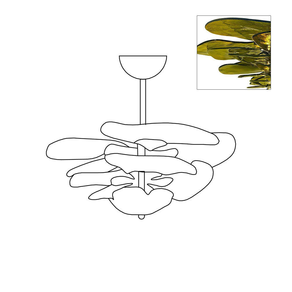 Amélie Lilypad Glas-Kronleuchter