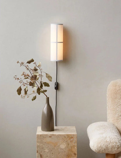 Élise Lina Woven Fabric Wall Lamp Linen Shade Sconce Light