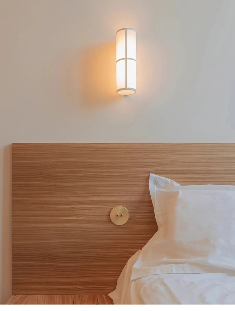 Élise Lina Woven Fabric Wall Lamp Linen Shade Sconce Light