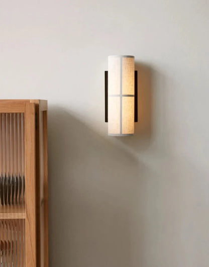 Élise Lina Woven Fabric Wall Lamp Linen Shade Sconce Light