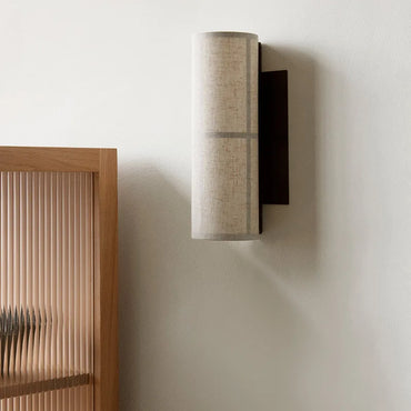 Élise Lina Wandlampe aus Webstoff, Leinen-Schirm, Wandleuchte