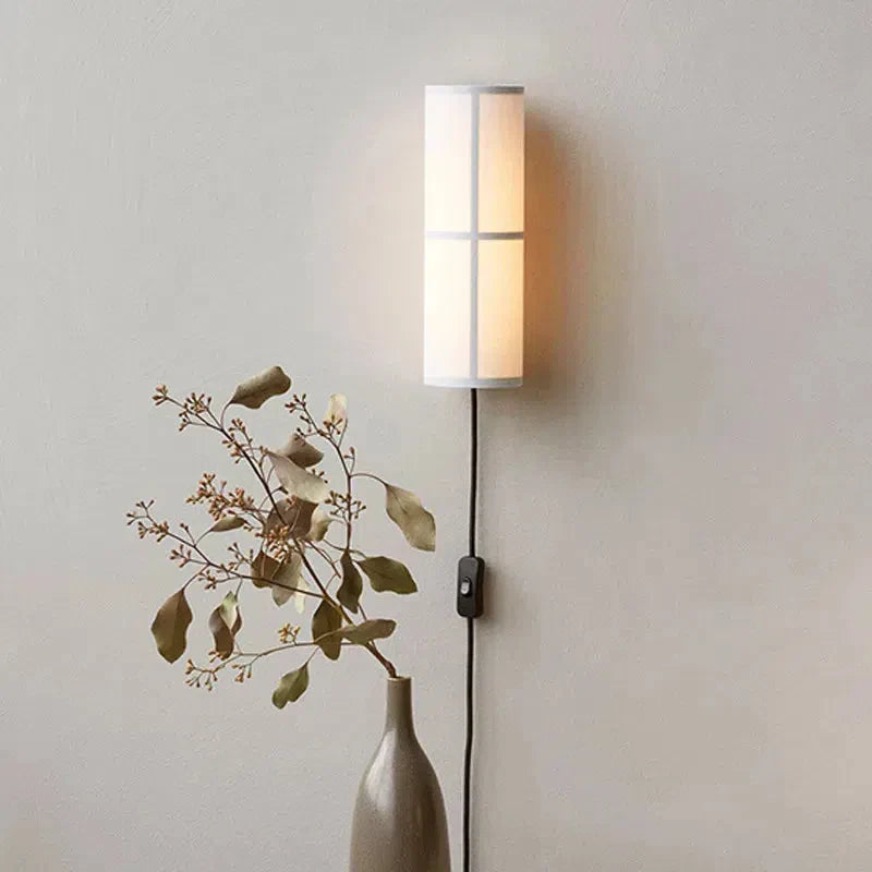 Élise Lina Woven Fabric Wall Lamp Linen Shade Sconce Light