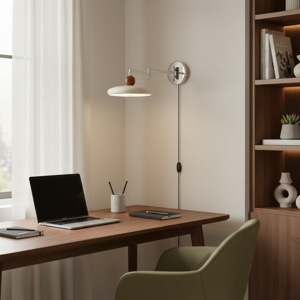 Élise Loa Plug-in Wandlampe Moderne Metall- und Acryl-LED-Beleuchtung