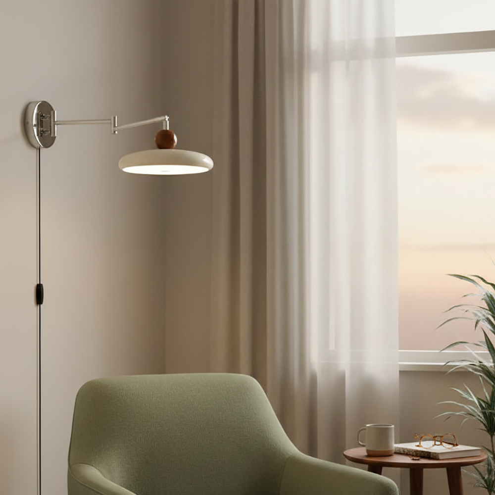 Élise Loa Plug-in Wandlampe Moderne Metall- und Acryl-LED-Beleuchtung