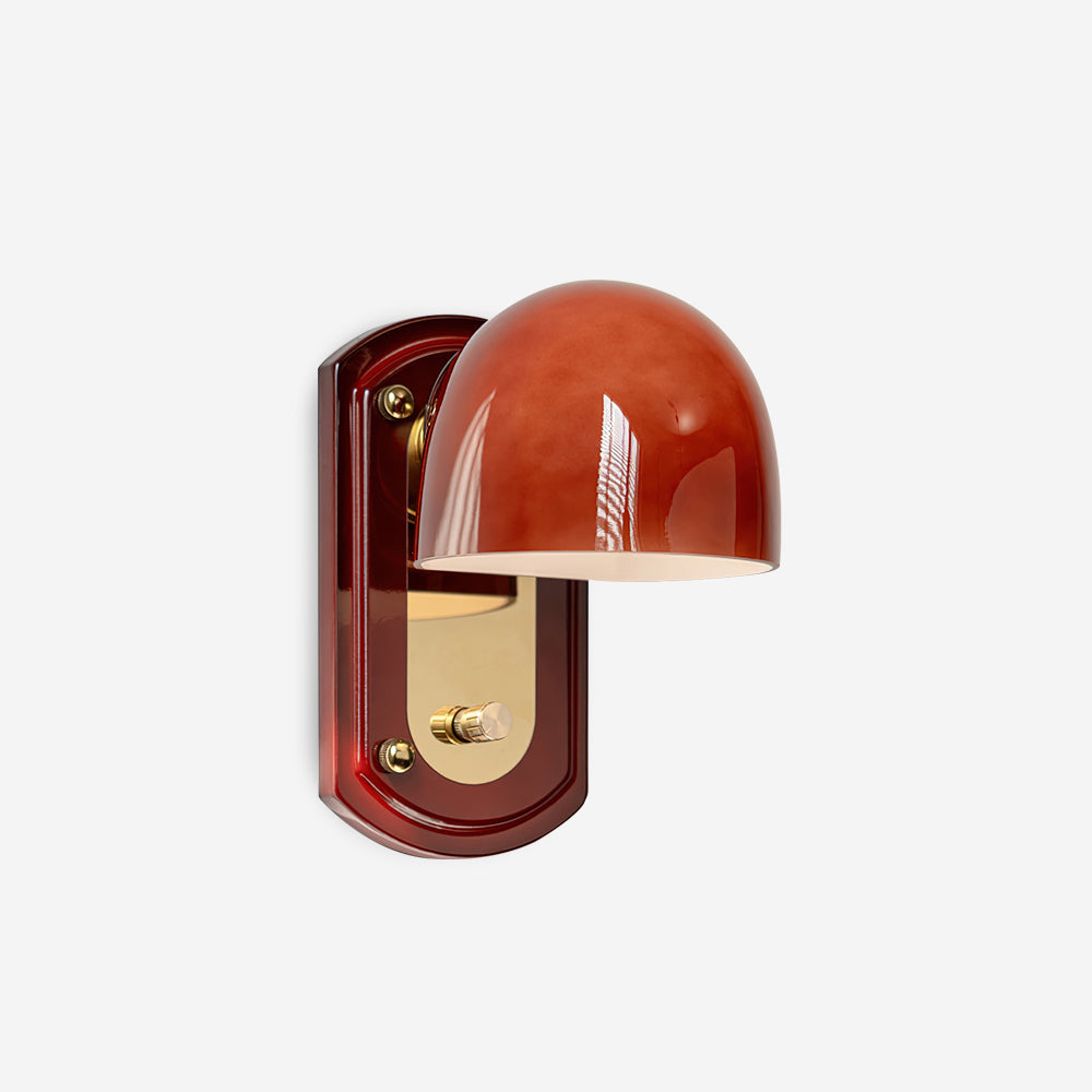 Wandleuchte Mathilde Lolita mit Kuppelschirm in Gold und Rot