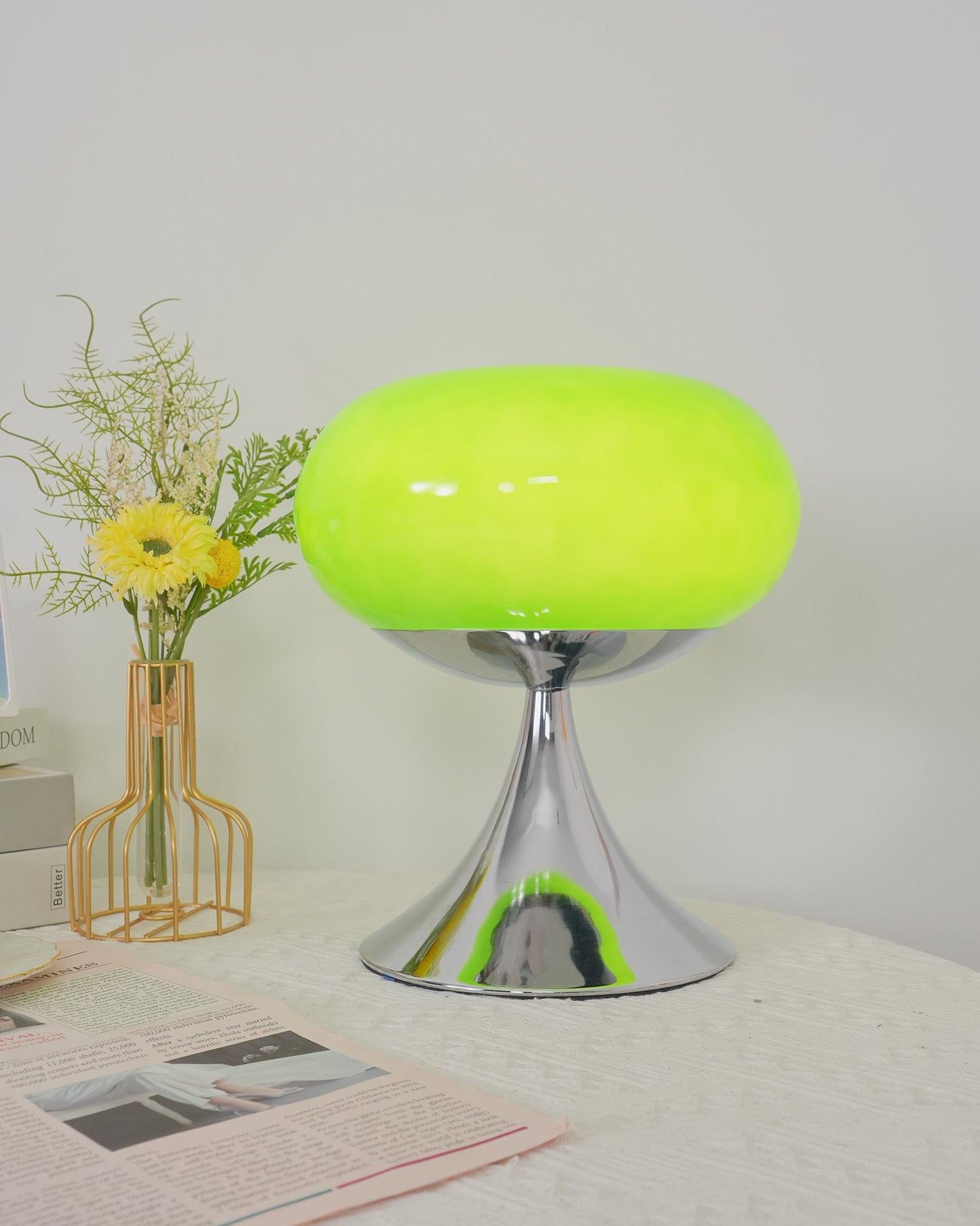 Adèle Lollipop LED-Tischleuchte aus Glas mit Chrom-Finish