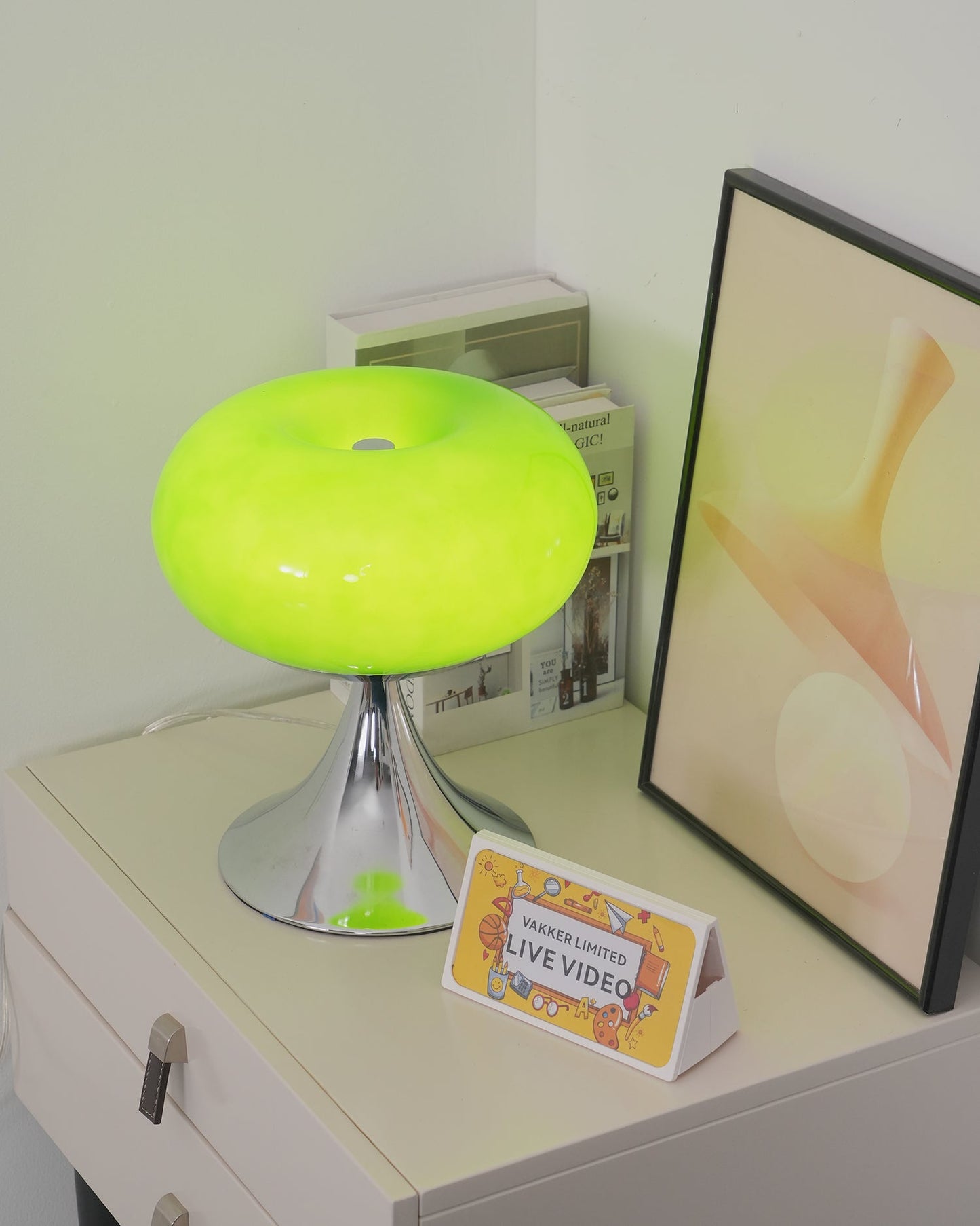 Adèle Lollipop LED-Tischleuchte aus Glas mit Chrom-Finish
