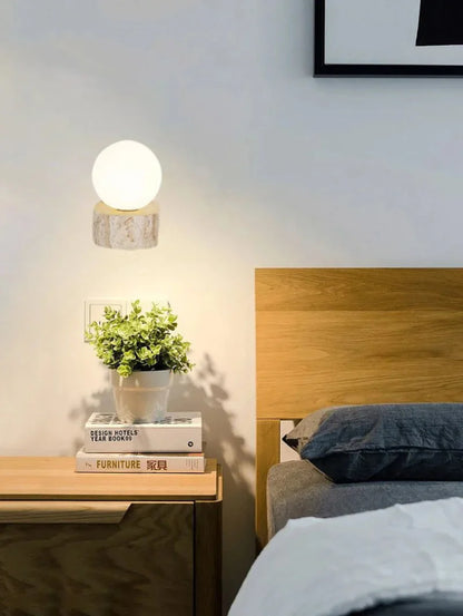 Élodie Luna Marble Globe LED Wall Sconce
