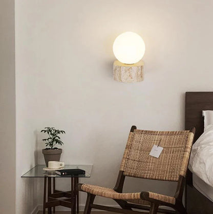 Élodie Luna Marble Globe LED Wall Sconce